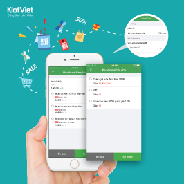 KiotViet áp dụng KHUYẾN MẠI & nâng cấp MẪU IN trên di động
